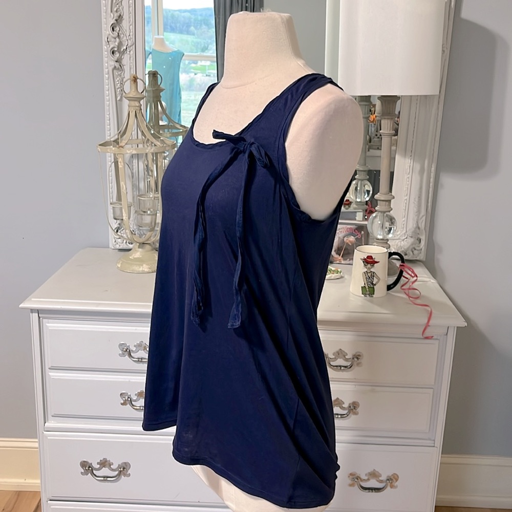 GAP Navy Blue Cotton Flowy Tank Sleeveless Top Womens Small